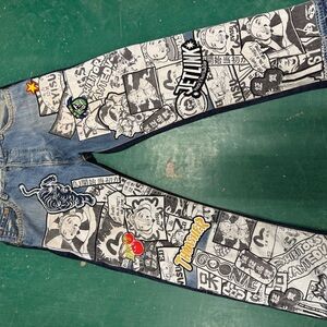 Evisu Mens Patch Work Jeans Size 34